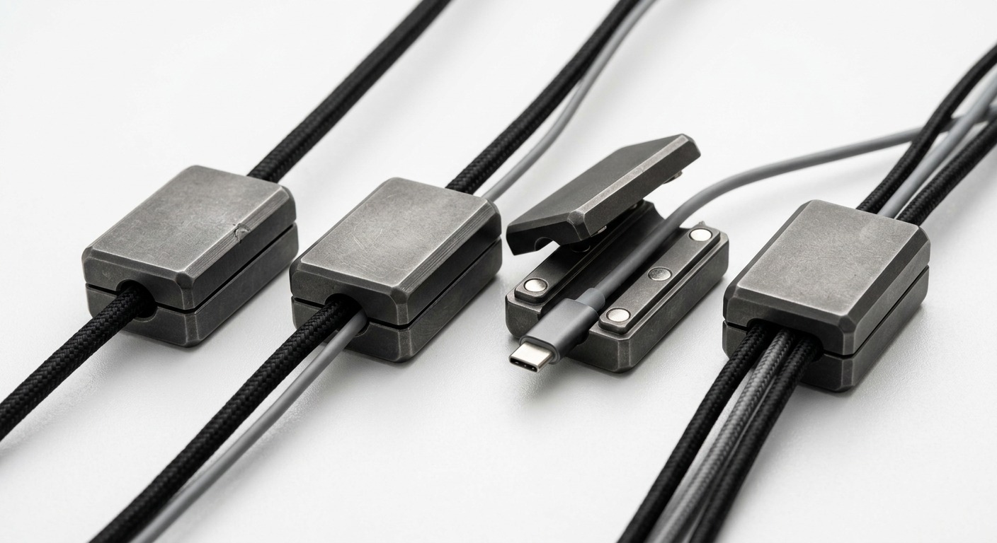 Set de 4 Sujetacables Magnéticos Vendari Orbit